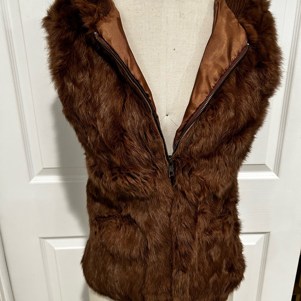 Brown Faux Fur Vest